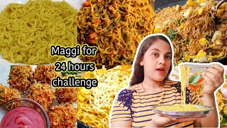 I ate only Maggi 😍 for 24 hours challenge 🍝 | Food challenge | Nishu Anand Vlogs