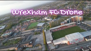 Drone Soars over Wrexham FC's Iconic Racecourse Ground