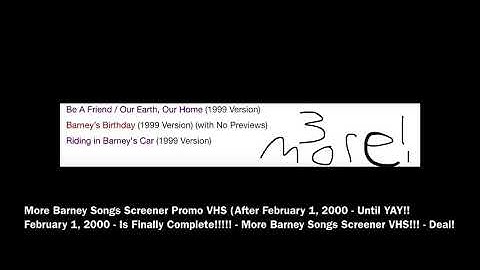 Coming Up Next!!! - February 1, 2000 - Get Surprises For More Purple Guy Songs Screener!!!