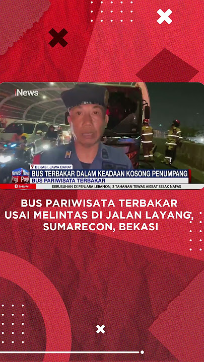 Bus Pariwisata Terbakar usai Melintas di Jalan Layang Sumarecon, Bekasi #shorts