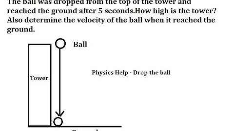 Physics Help: The ball was dropped from the top of the tower and reached the ground after 5 seconds.