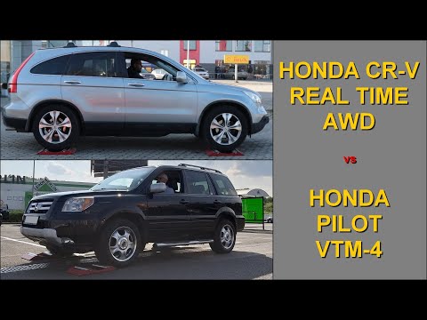 SLIP TEST - Honda CR-V vs Honda Pilot  -  Real Time AWD vs VTM-4  -  @4x4.tests.on.rollers