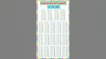 Multiplication Table 2 to 20/Table Of 2 to 20/ Maths Tables/Multiplication Tables/Times Table/Pahada
