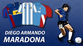 Diego Armando MARADONA - Career in shirts and stats - home jersey edition