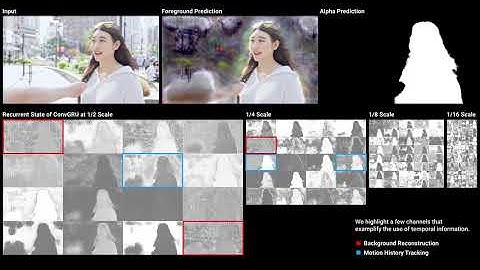 Robust High-Resolution Video Matting with Temporal Guidance: Recurrent States Visualization