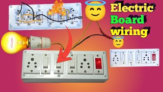 3 switch 2 socket 1 indicator 1 holder connection | How To Electric Board wiring