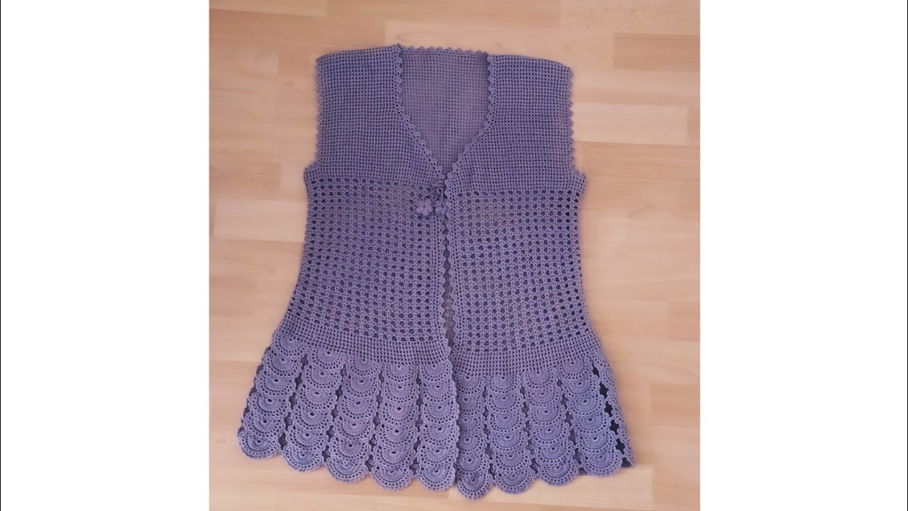 Motifli tığ işi yelek yapımı/Çeyizlik yelek modeli crochet knitting