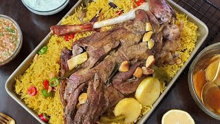 Lamb Leg Roast Arabic style with Mandi Rice