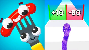 Fork N Sausage VS Snake Run Race / All Max Levels Gameplay Android,ios New Update