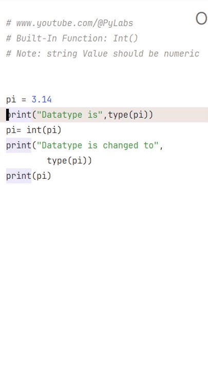 Convert Float to Integer Using int() Function in Python #dataanalysis # ...