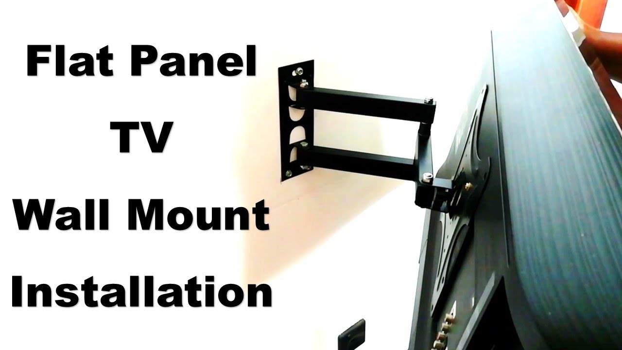 How To Install LED/ LCD/ PDP Flat Panel TV Wall Mount Swing Arms Step By Step YouTube