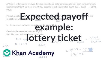 Expected payoff example: lottery ticket | Probability & combinatorics | Khan Academy