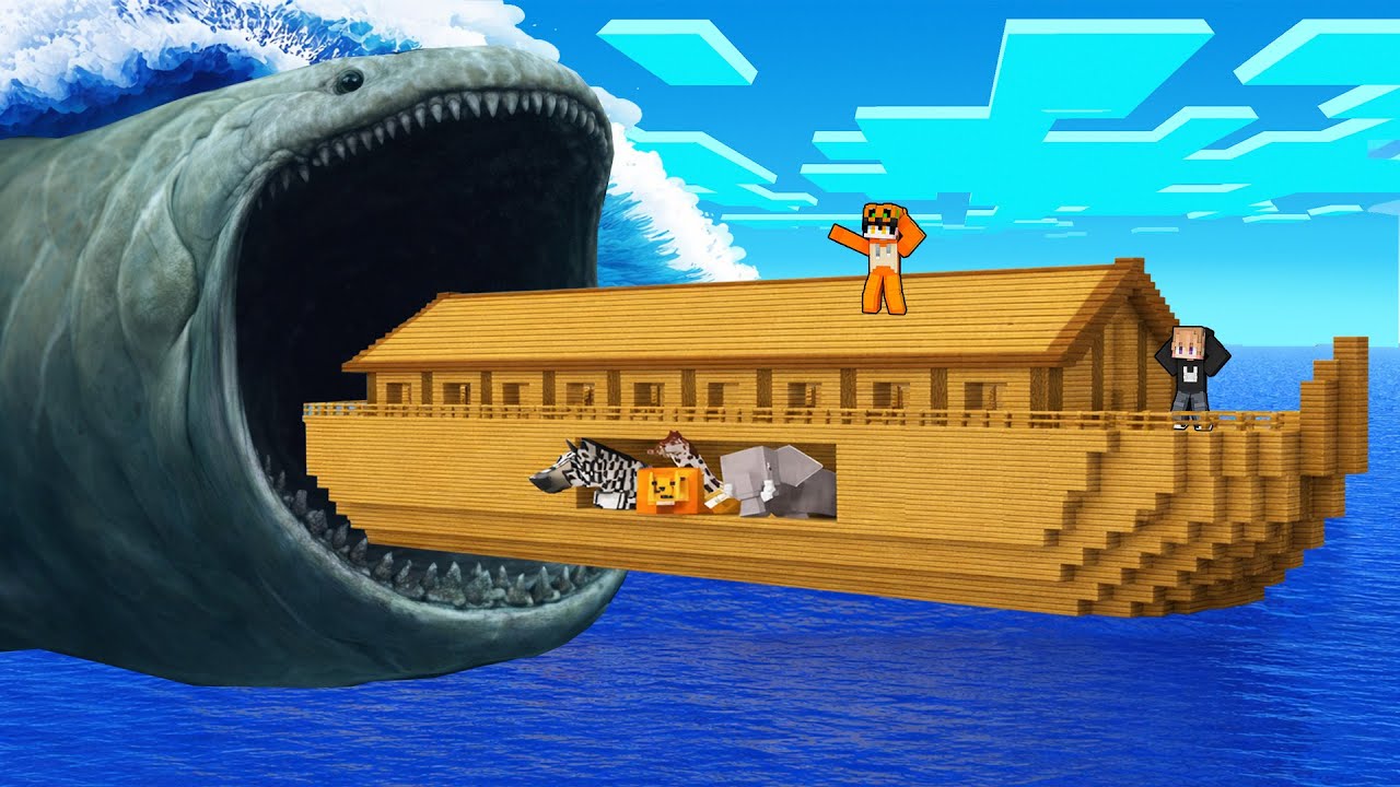 KEZRI & FERIX MEMBUAT KAPAL BESAR DARI SERANGAN  MONSTER BLOOP DI MINECRAFT!!