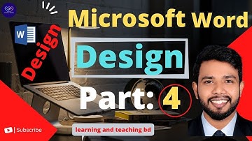 Microsoft word in bangal tutorial 2022 । Design । Part  4 । Watermark, Page boders, Thems, color !