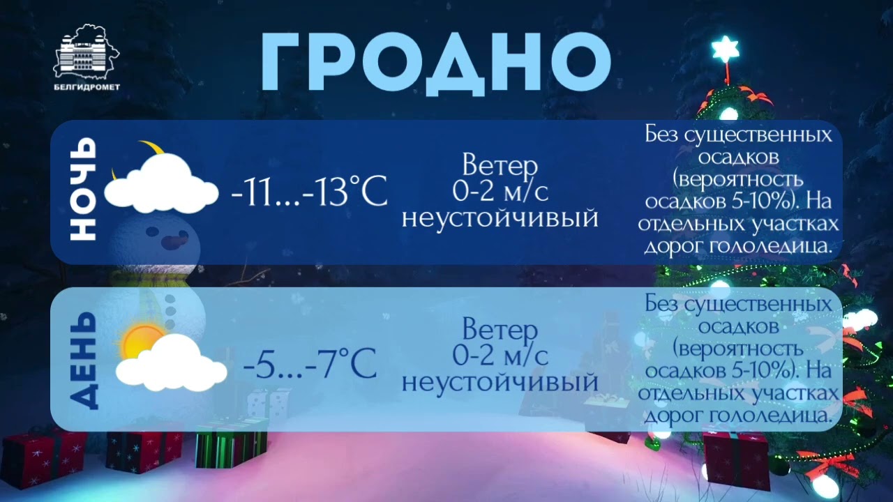 Прогноз погоды в Беларуси 7 января й