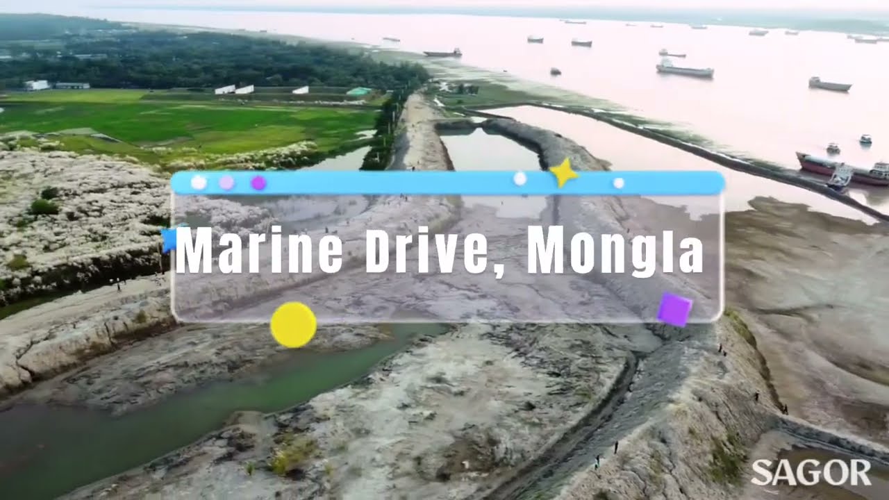 Marine Drive, Mongla Drone View