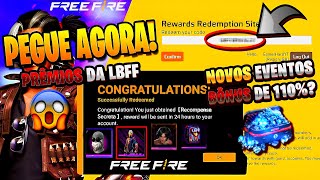 AMANHÃ!! NOVA INCUBADORA, CODIGUIN UNIVERSAL DA LBFF, BARBINHA VAI VOLTAR? E BÔNUS 100% - FREE FIRE