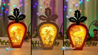 How to make Easter Carrot Shadow Box for Easter decorations, SVG for Cricut Projects Easter Lightbox