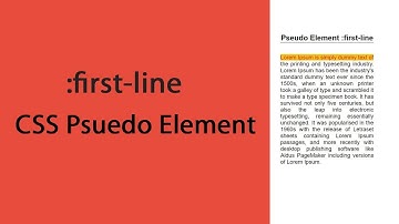CSS Pseudo Element :first-line | csPoint website designing tutorials