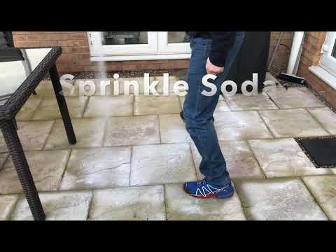 Removing Moss from a patio with Soda Crystals