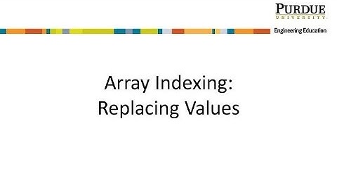 Array Indexing: Replacing Values
