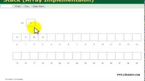 Array-Implementation using Stack animation