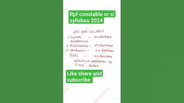rpf constable or si syllabus 2024 #rpf #rpfsi #rpfsyllabus #rpfvacancy2024 #syllabus #exam #paper