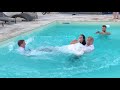 CRAZY! JUMPING IN A POOL IN MY WEDDING DRESS | Travel Vlog