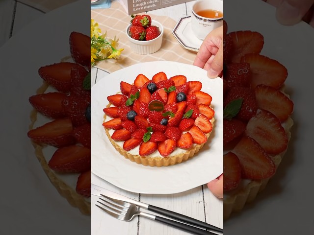 Easy with biscuits♪ Strawberry ビスケットで簡単♪いちごたっぷりタルト tart  #recipe #asmr #cooking