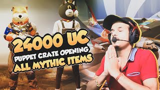 PUBG MOBILE 24000 UC CRATE OPENING || ONLY MYTHIC ITEMS BACK TO BACK || PUPPET CRATES MAX ||