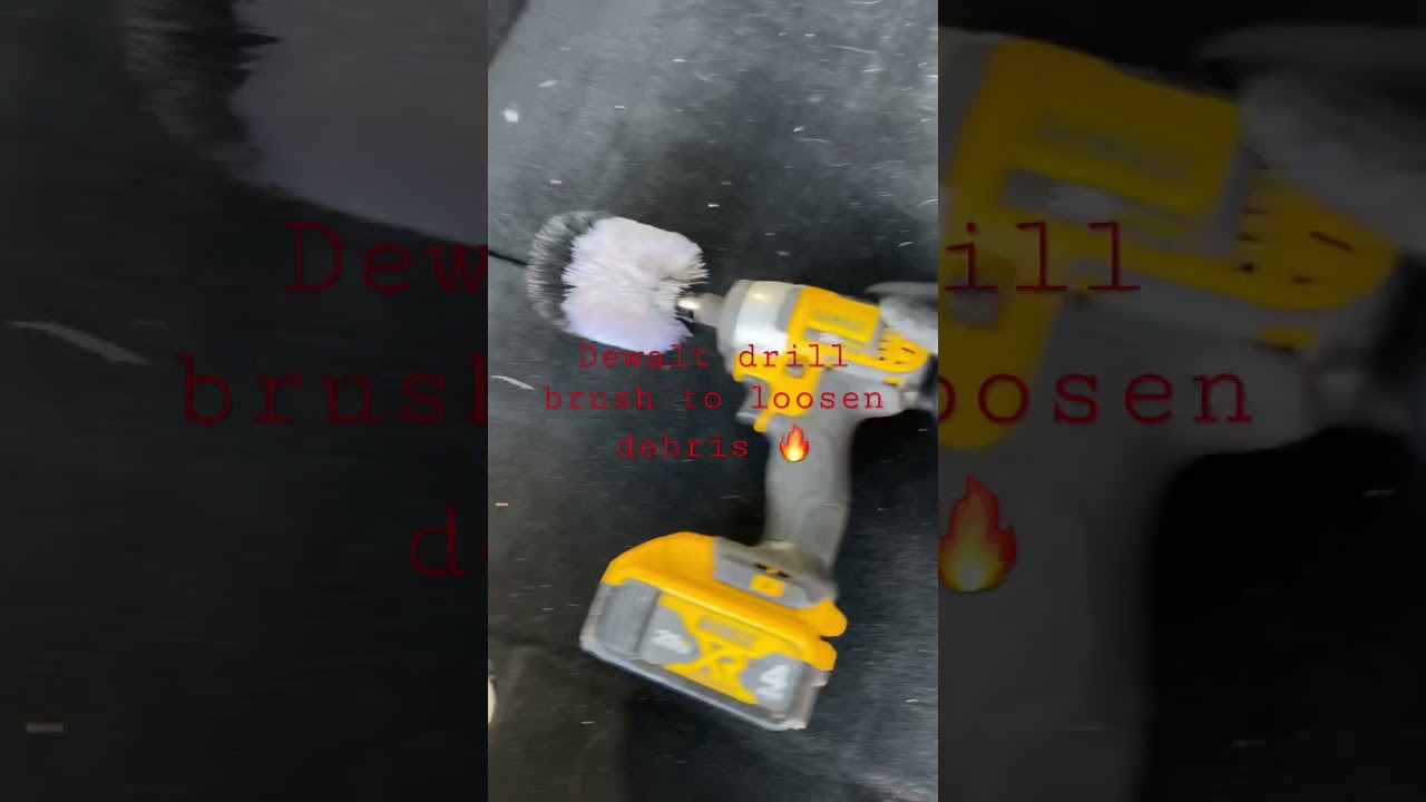 Dewalt drill brush to loosen debris. A must for all car detailers 🧹