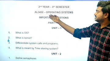 Operating Systems Important Questions AL3452 2nd Year 4th Semester Engineering