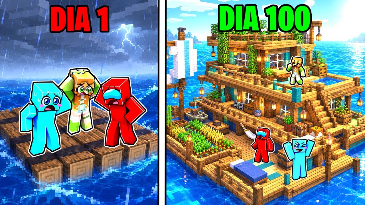 100 DIAS Sobreviviendo en Una BALSA MORTAL en Minecraft!