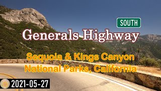 Generals Highway in Sequoia & Kings Canyon National Parks, scenic drive southbound