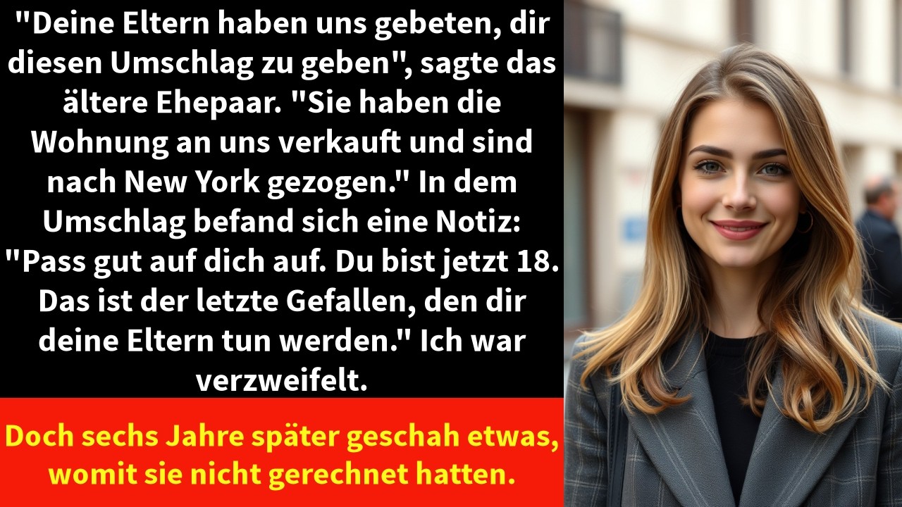 Meine Eltern verkauften die Wohnung und verließen mich mit 18 – 6 Jahre später flehten sie mich an