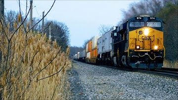 60MPH CSX Intermodal - ES44AH #974 K5HL Horn Show & ES40DC #5482 - Madison / Unionville OH