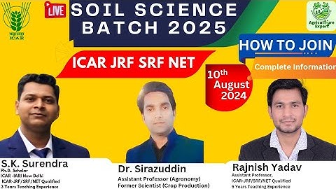 Soil Science Batch Complete Information | ICAR JRF SRF PHD ASRB NET  | Latest ICAR/ASRB Pattern
