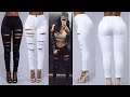 Hot Women High Waist Denim Skinny Pants Ripped Destroyed Stretch Jeans
Slim Pencil Trousers Lady Spring Jean Trousers