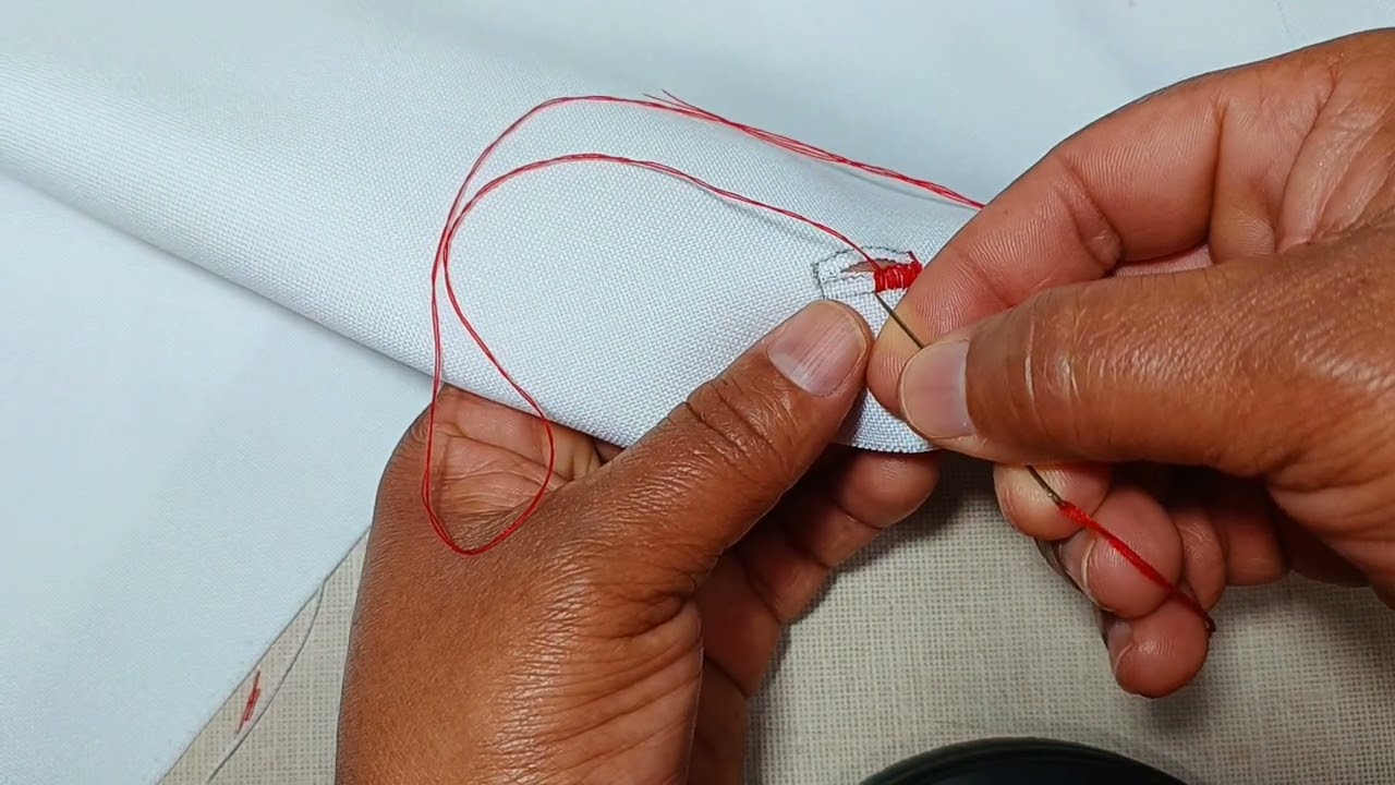 Fazendo casa para botão, na mão( vídeo feito para quem quer começar a costurar do zero)