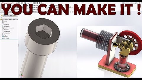 Solidworks Complete Project Stirling Engine-29-Cylinder Head Cap Screw M6X16  PART DESIGN