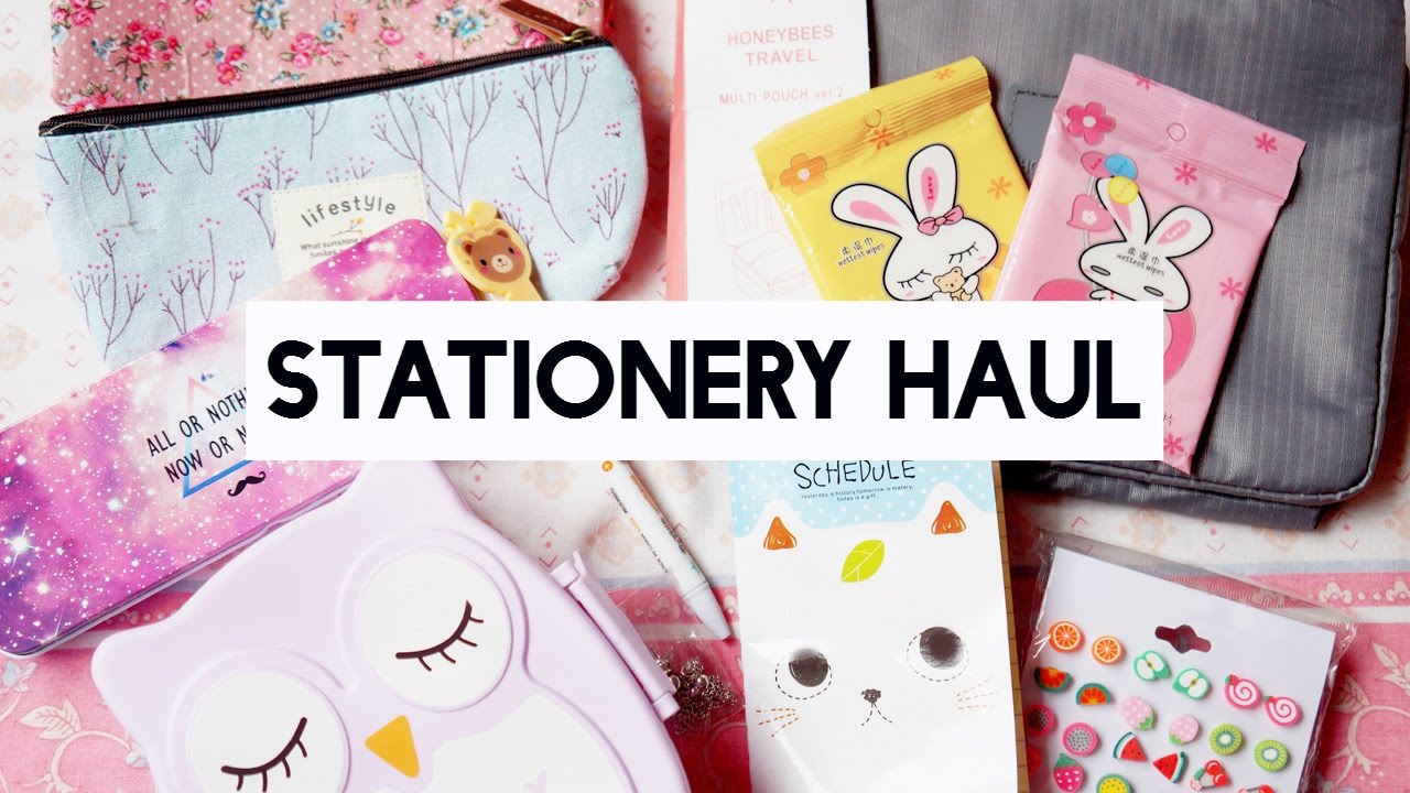 cute stationery online haul notes pens pencil cases etc youtube