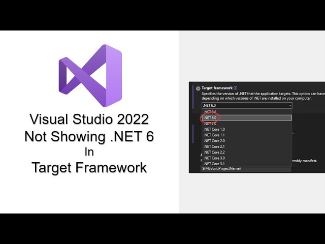 Visual Studio 2022 Not Showing Net 6