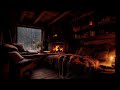 Deep Sleep Cabin | Heavy Rain, Rolling Thunder, Wind & Cozy Fireplace Sounds (No Ads)