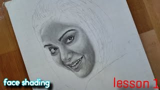 Draw Adahsharma With Graphite Pencil, Esay Face Shading, lesson-1