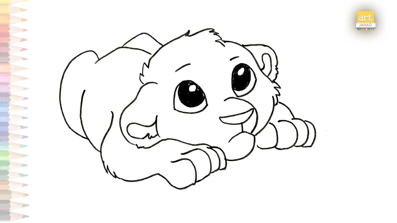 Cute Cub drawing  How to draw A Cub  Draw A Baby lion step by step  Easy  drawing tutorials  YouTube