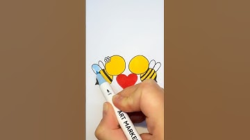 How to draw a Bee couple Step by step Drawing for kids 💛🐝