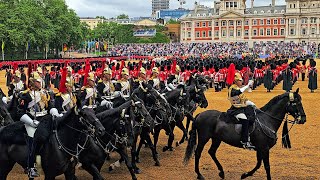 KING'S GUARDS TROOPING THE COLOUR 2024 AT HORSE GUARDS PARADE  SELECTED HIGHLIGHTS