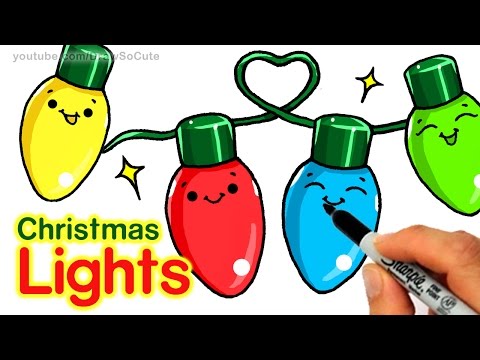 How To Draw Christmas Holiday Lights Step By Step Easy And