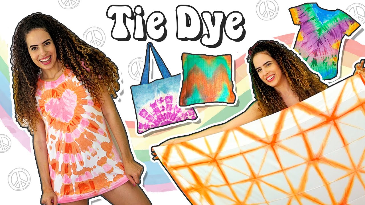COMO FAZER TIE DYE CORAÇÃO, TRIÂNGULOS, ZIG-ZAG, e + | PINTANDO MEU GUARDA-ROUPA! Paula Stephânia