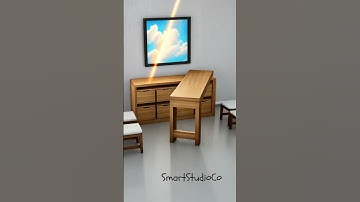Smart Furniture | Hidden Chairs with Expanding Table #SmartStudioCo #youtube #shortsfeed #shorts